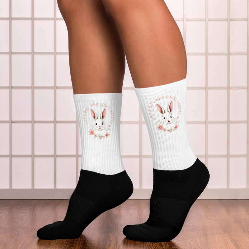Just A Girl Who Loves Rabbits Socks 9