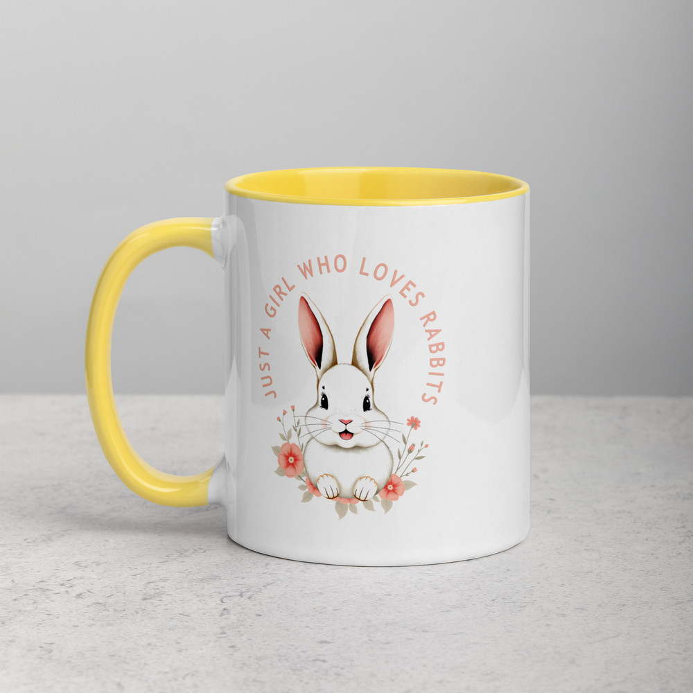 Just A Girl Who Loves Rabbits Mug With Color Inside 1