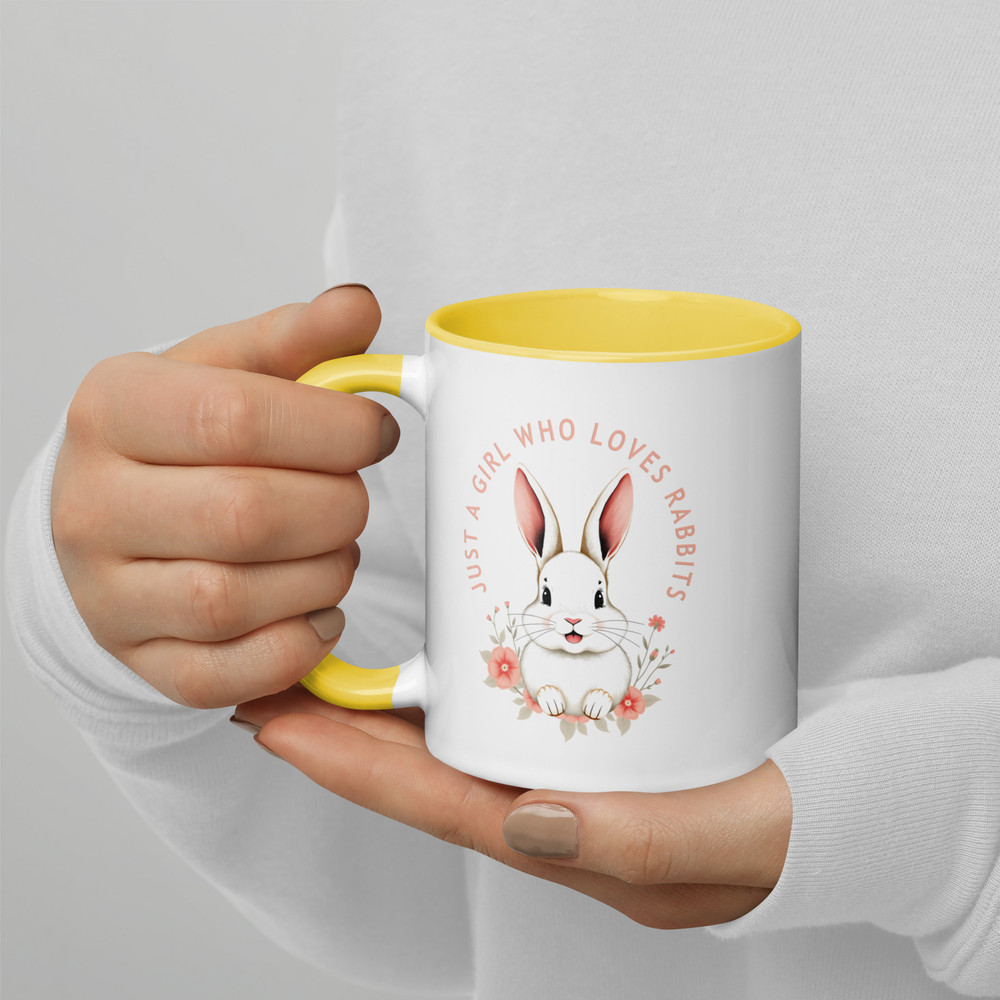 Just A Girl Who Loves Rabbits Mug With Color Inside 5