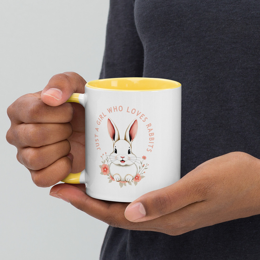 Just A Girl Who Loves Rabbits Mug With Color Inside 8