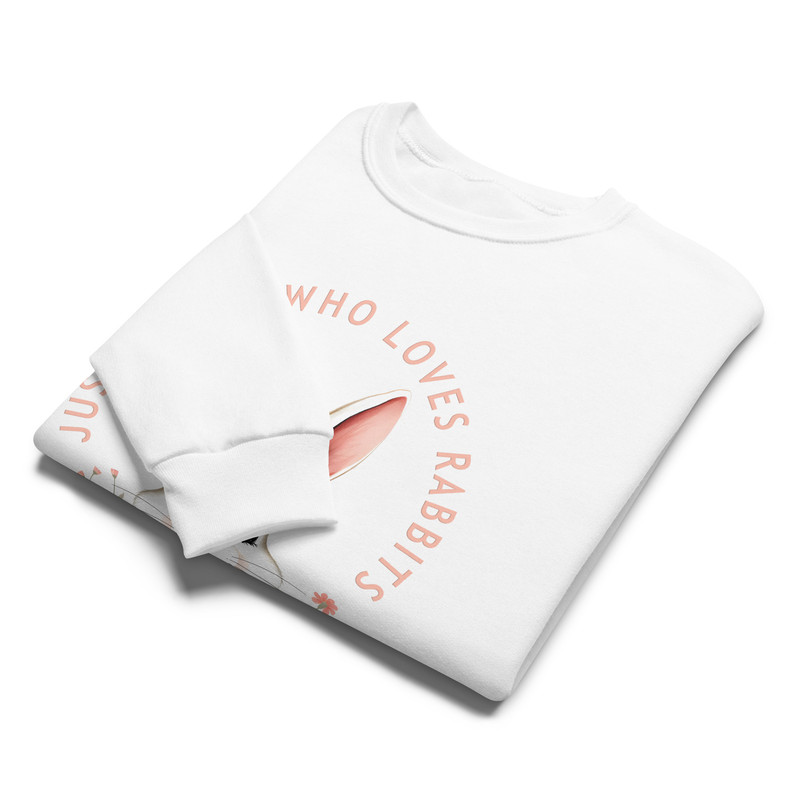 Just A Girl Who Loves Rabbits Crew Neck Sweatshirt 9