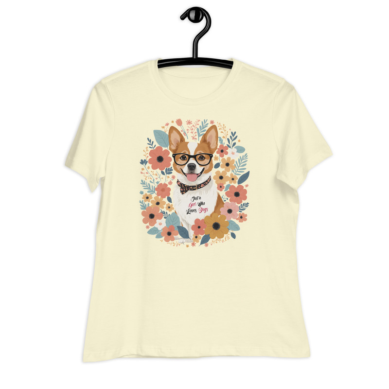 Just A Girl Who Loves Dogs Womens Relaxed TShirt 9