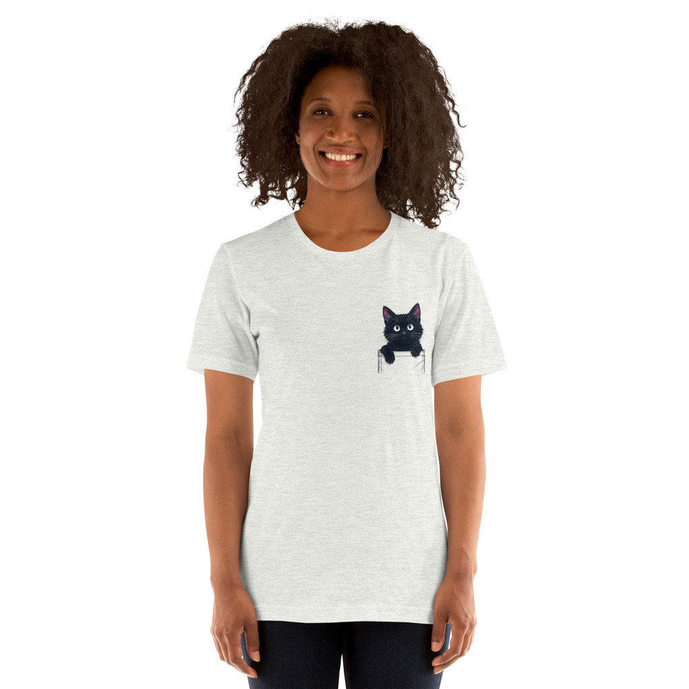PeekaBoo Cat Pocket Unisex Tshirt 2