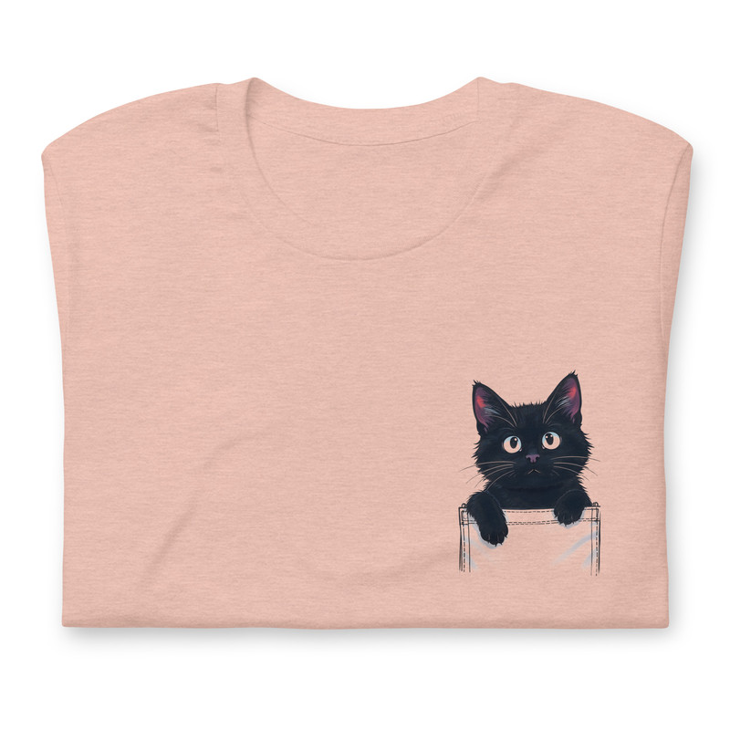 PeekaBoo Cat Pocket Unisex Tshirt 0