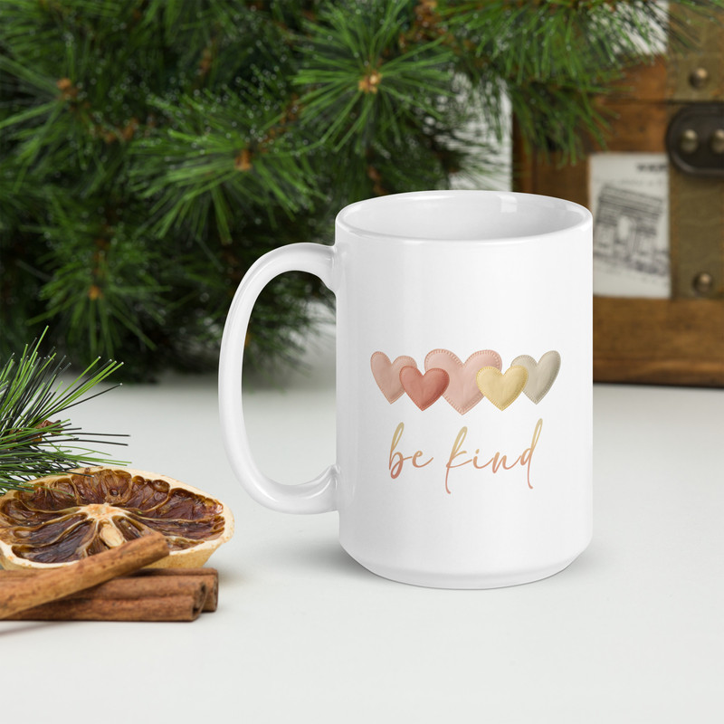Mug Be Kind Mug Cute Graphic Blessed Mug Funny Inspirational Teacher White Glossy Mug 4