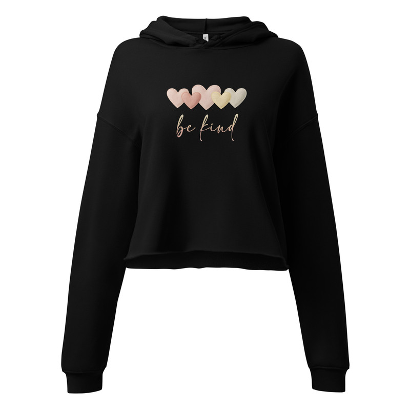 Be Kind Heart Crop Hoodie 0