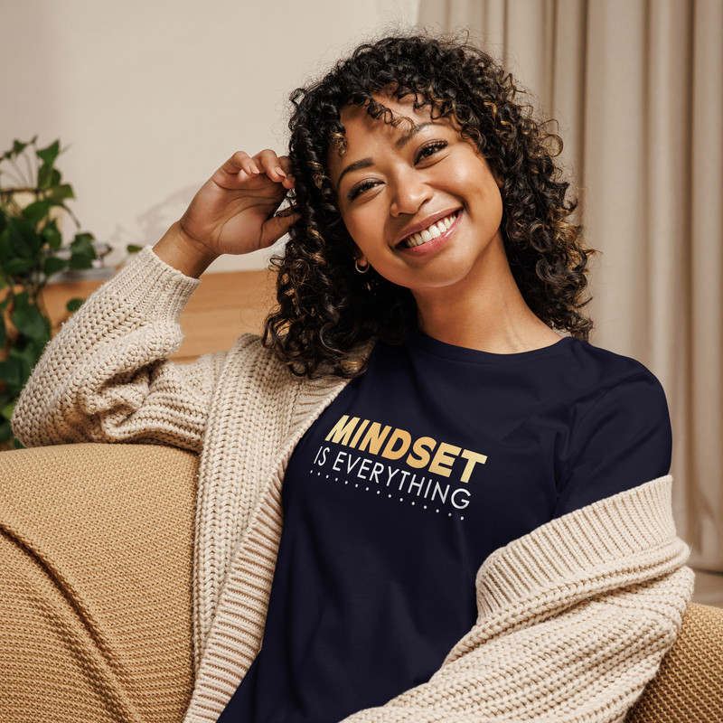 Womens Relaxed TShirt Mindset Is Everything Positive Vibes Tee Inspirational Shirt Motivational Gra 19