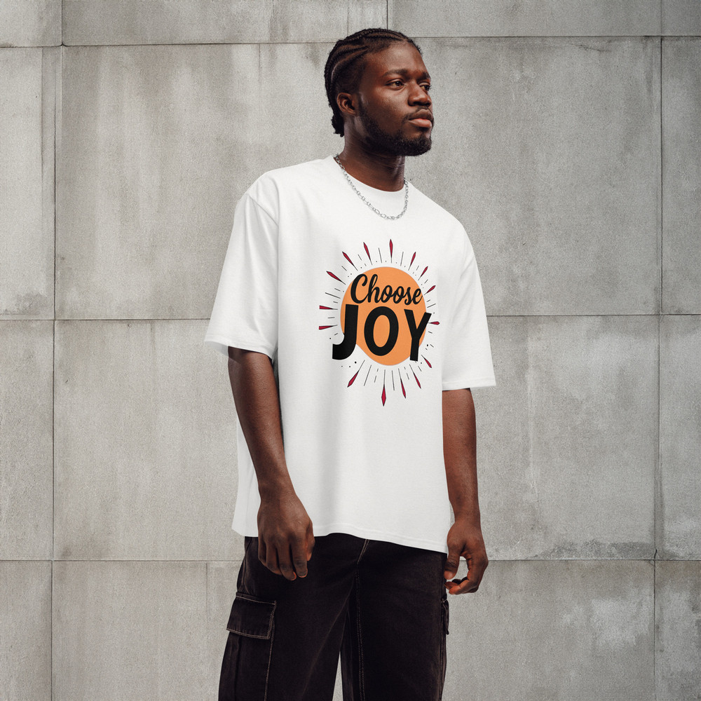 Oversized Heavyweight Tshirt Choose Joy Unisex Heavy Cotton Tee  Inspirational Graphic TShirt Posit 0