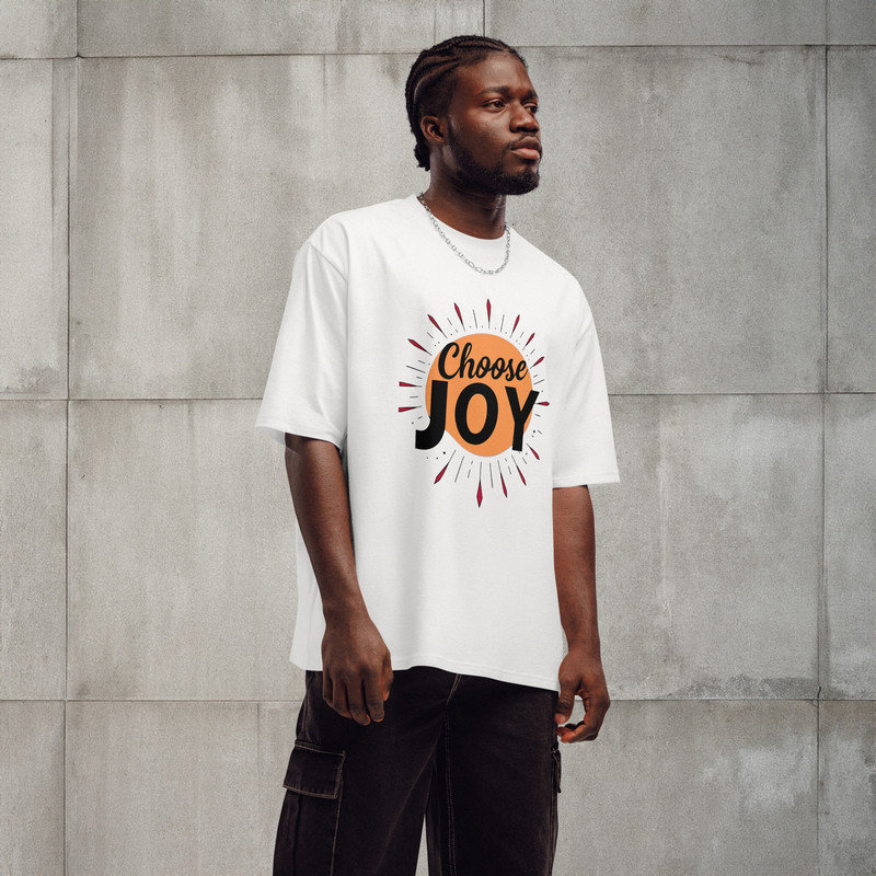 Oversized Heavyweight Tshirt Choose Joy Unisex Heavy Cotton Tee  Inspirational Graphic TShirt Posit 0