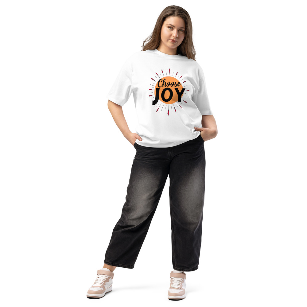 Oversized Heavyweight Tshirt Choose Joy Unisex Heavy Cotton Tee  Inspirational Graphic TShirt Posit 3