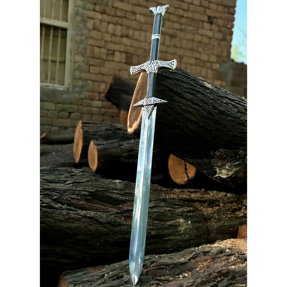 Skyrim Sword Replica Two Handed Dragonborn Elder Scroll Battle Ready Double Edge 1