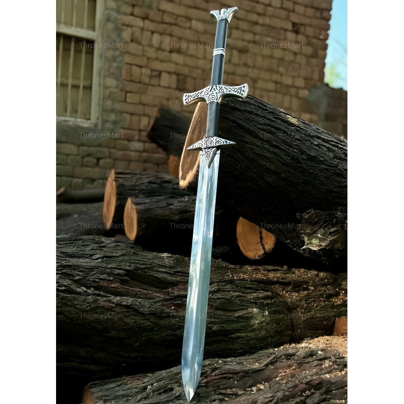 Skyrim Sword Replica Two Handed Dragonborn Elder Scroll Battle Ready Double Edge 1