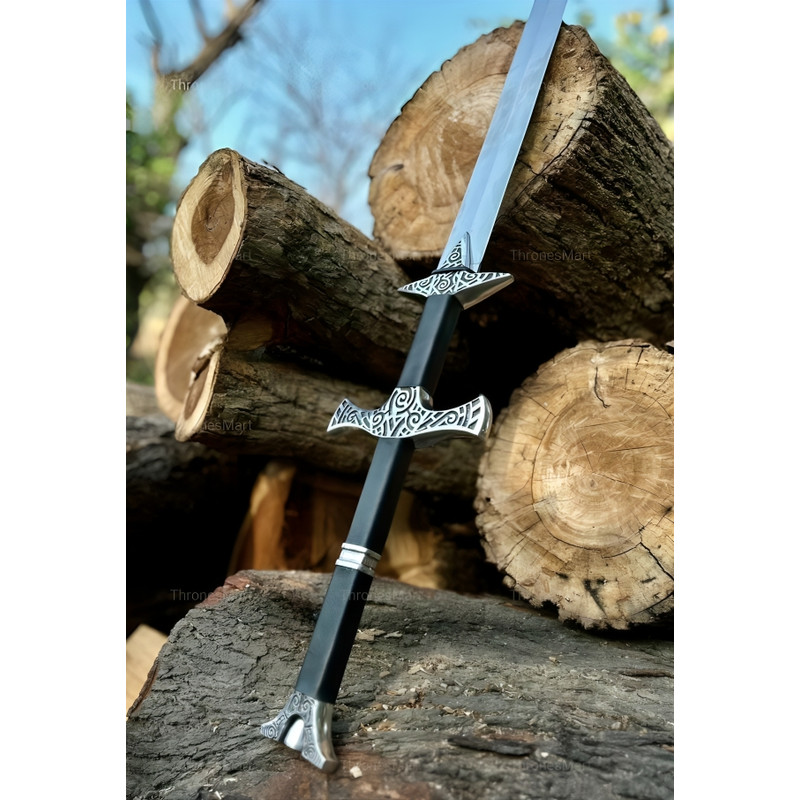 Skyrim Sword Replica Two Handed Dragonborn Elder Scroll Battle Ready Double Edge 3