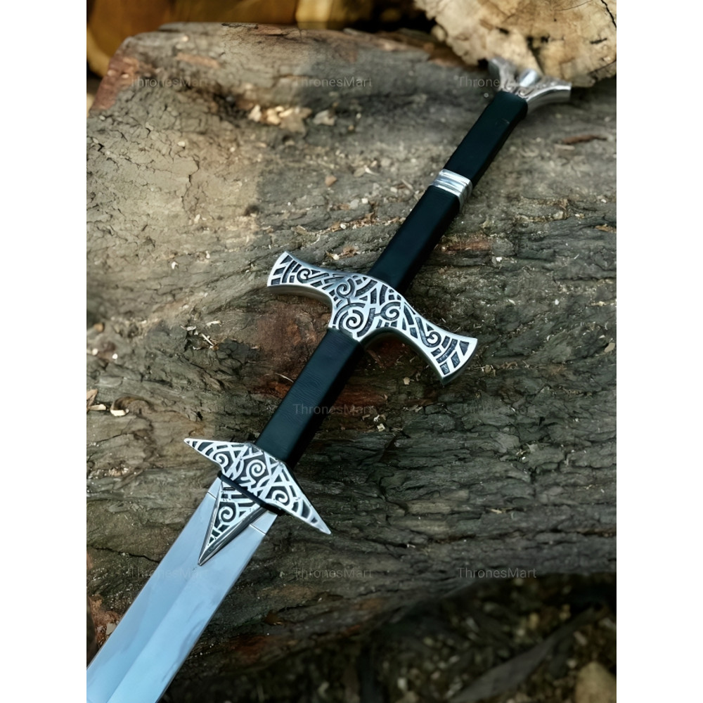 Skyrim Sword Replica Two Handed Dragonborn Elder Scroll Battle Ready Double Edge 6