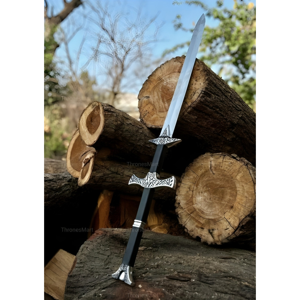 Skyrim Sword Replica Two Handed Dragonborn Elder Scroll Battle Ready Double Edge 7