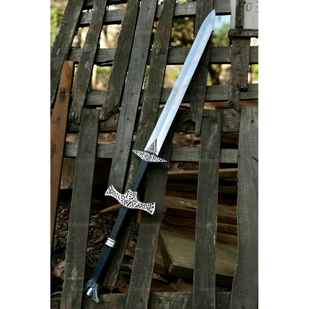 Skyrim Sword Replica Two Handed Dragonborn Elder Scroll Battle Ready Double Edge 0