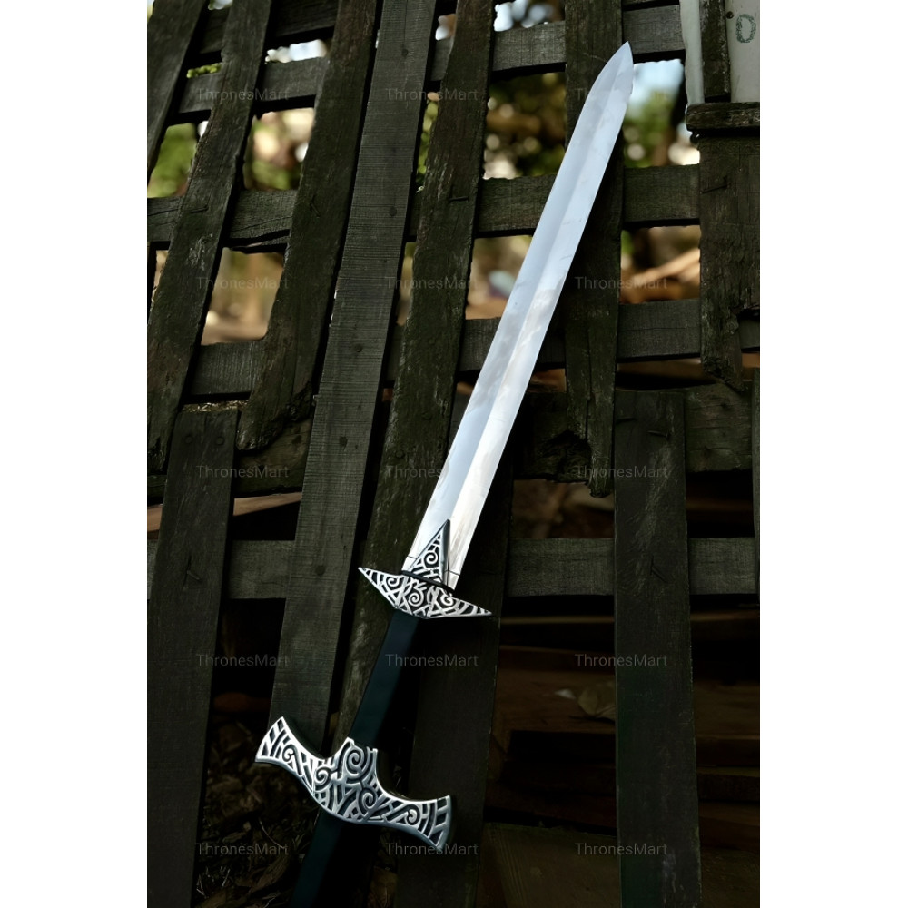 Skyrim Sword Replica Two Handed Dragonborn Elder Scroll Battle Ready Double Edge 9