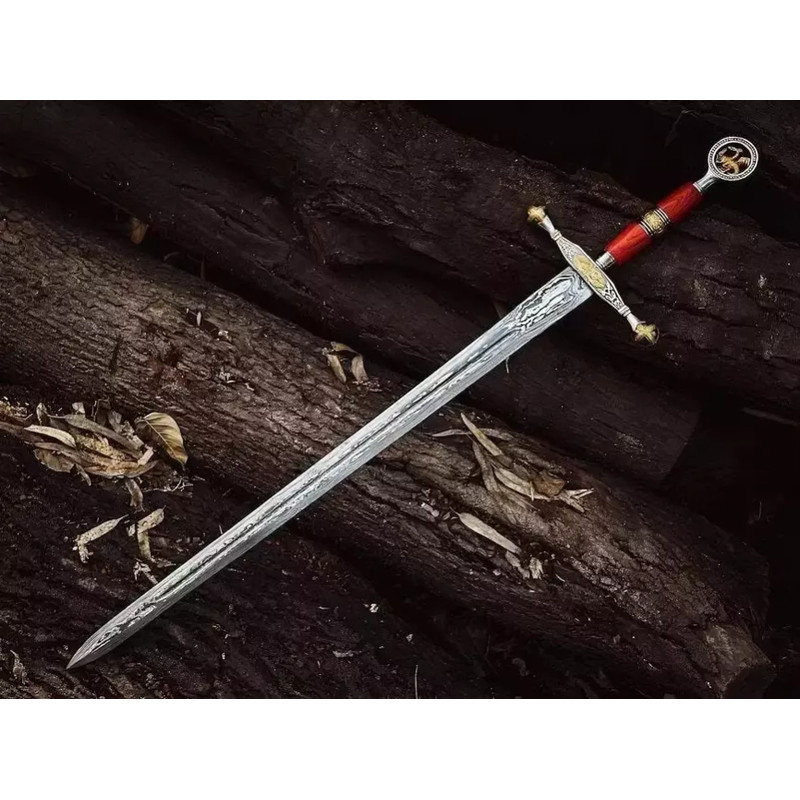 Hand Forged Damascus Steel Viking Sword Sharp Battle Ready Medieval Sword Gift 5
