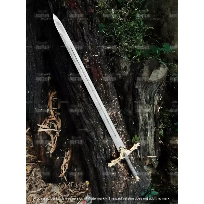 Hand Forged Damascus Steel Viking Sword Sharp Battle Ready Medieval Sword Gift 4