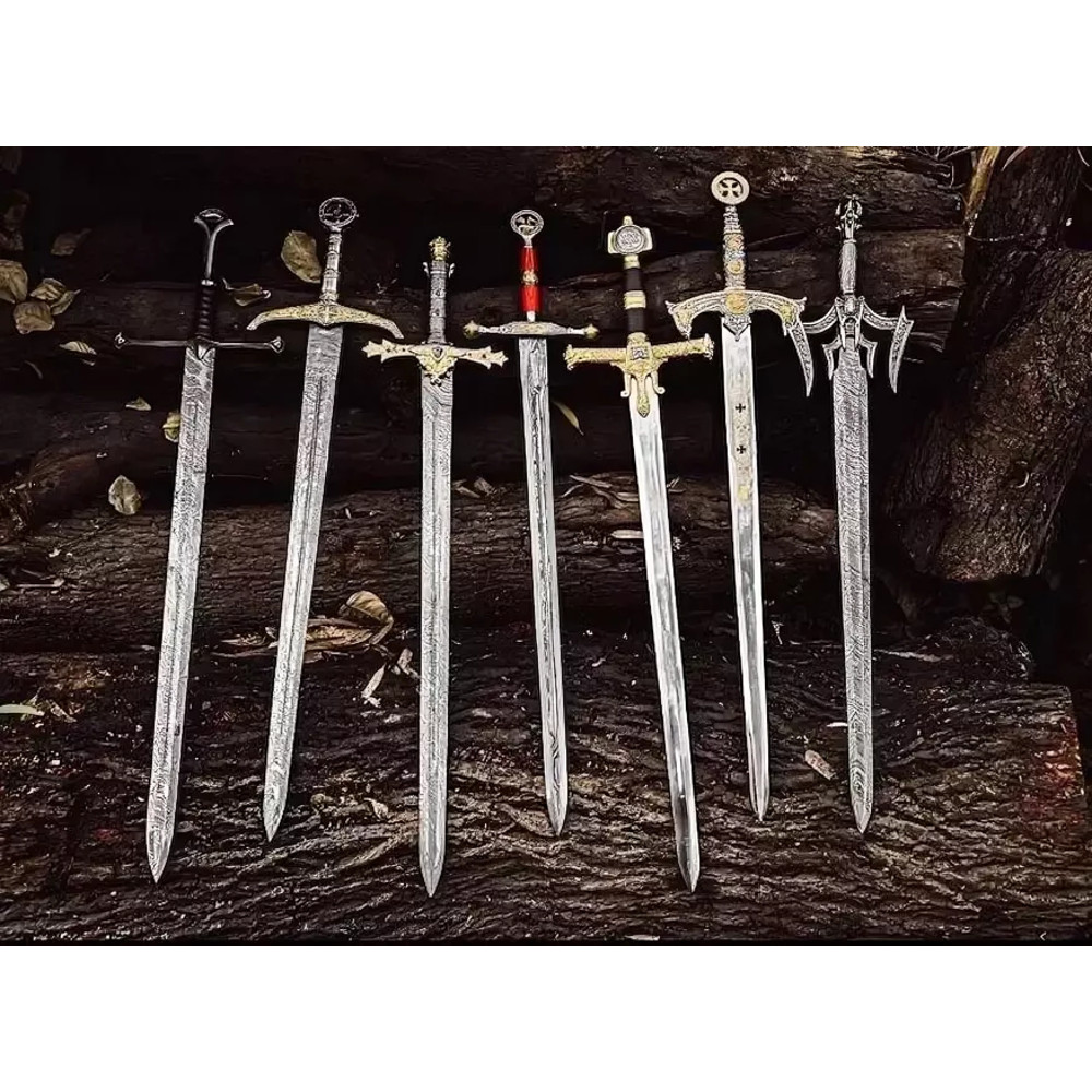 Hand Forged Damascus Steel Viking Sword Sharp Battle Ready Medieval Sword Gift 1