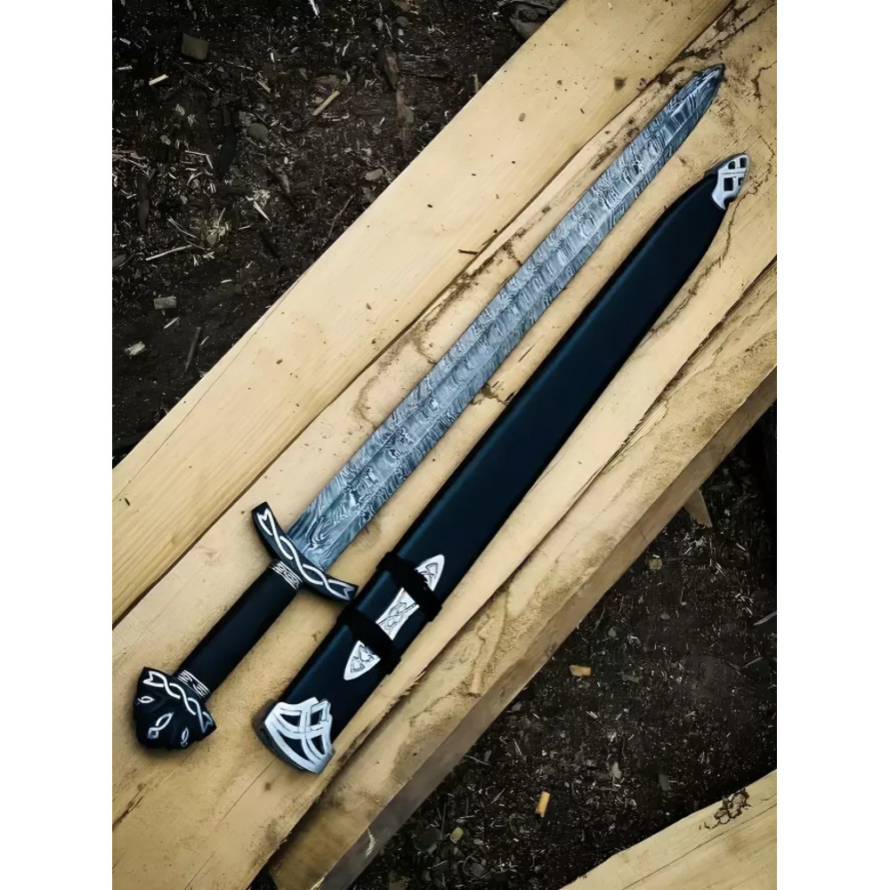 Northmen Sword Hand Forged Damascus Steel Viking Battle Ready Medieval Cosplay 6