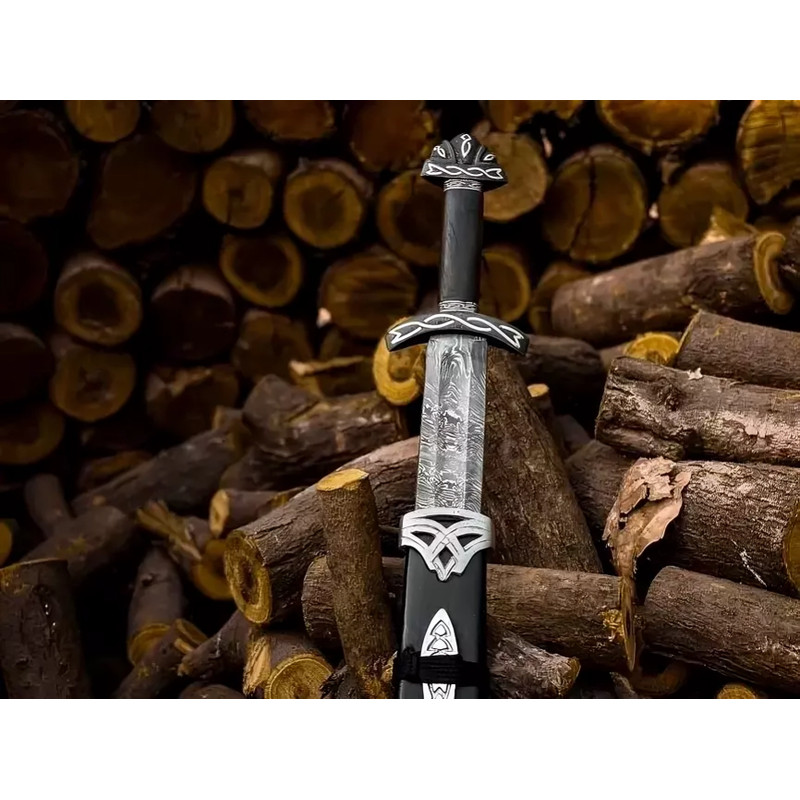 Northmen Sword Hand Forged Damascus Steel Viking Battle Ready Medieval Cosplay 4