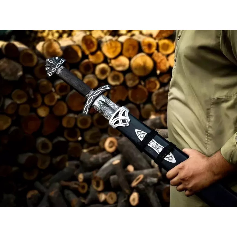 Northmen Sword Hand Forged Damascus Steel Viking Battle Ready Medieval Cosplay 3