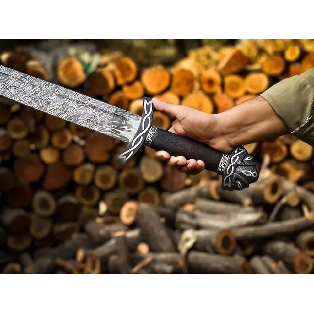 Northmen Sword Hand Forged Damascus Steel Viking Battle Ready Medieval Cosplay 1