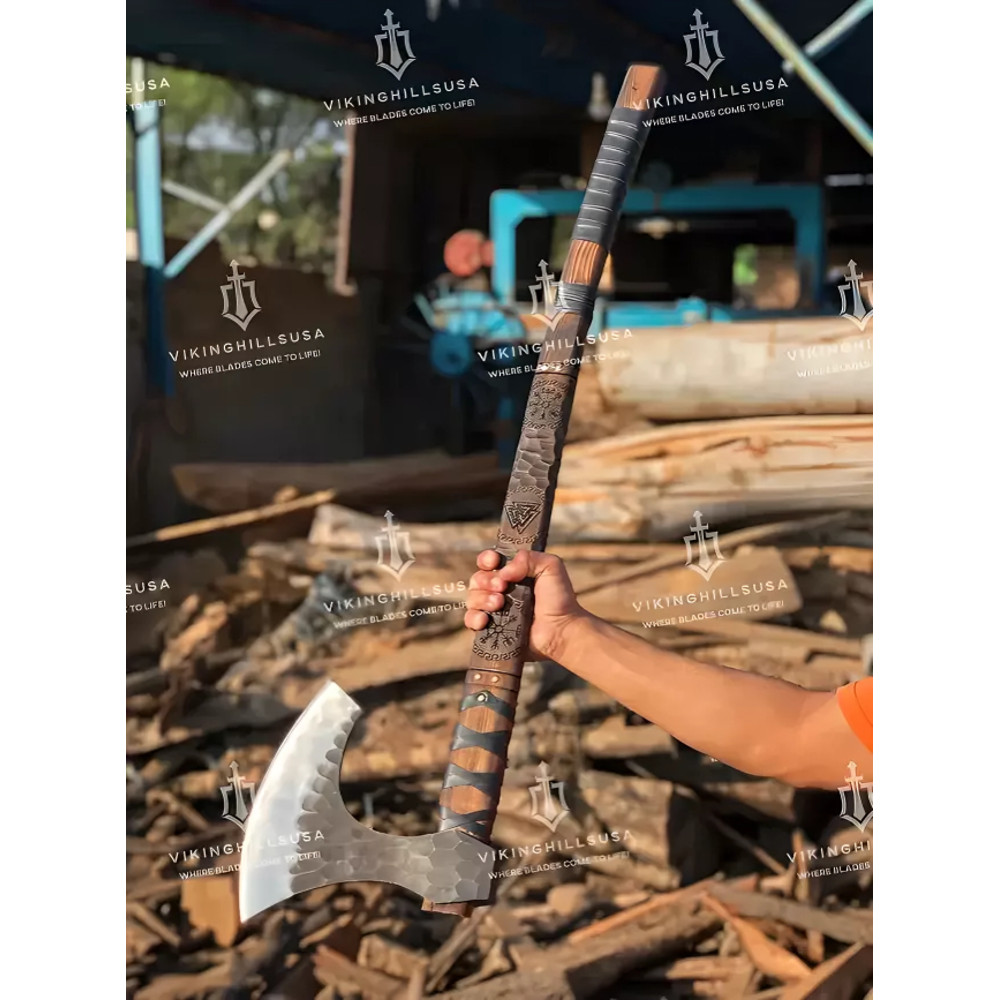 Beautiful Handmade Viking Axe Custom Norse Axe Christmas Gift Camping Axe Ragnar 1