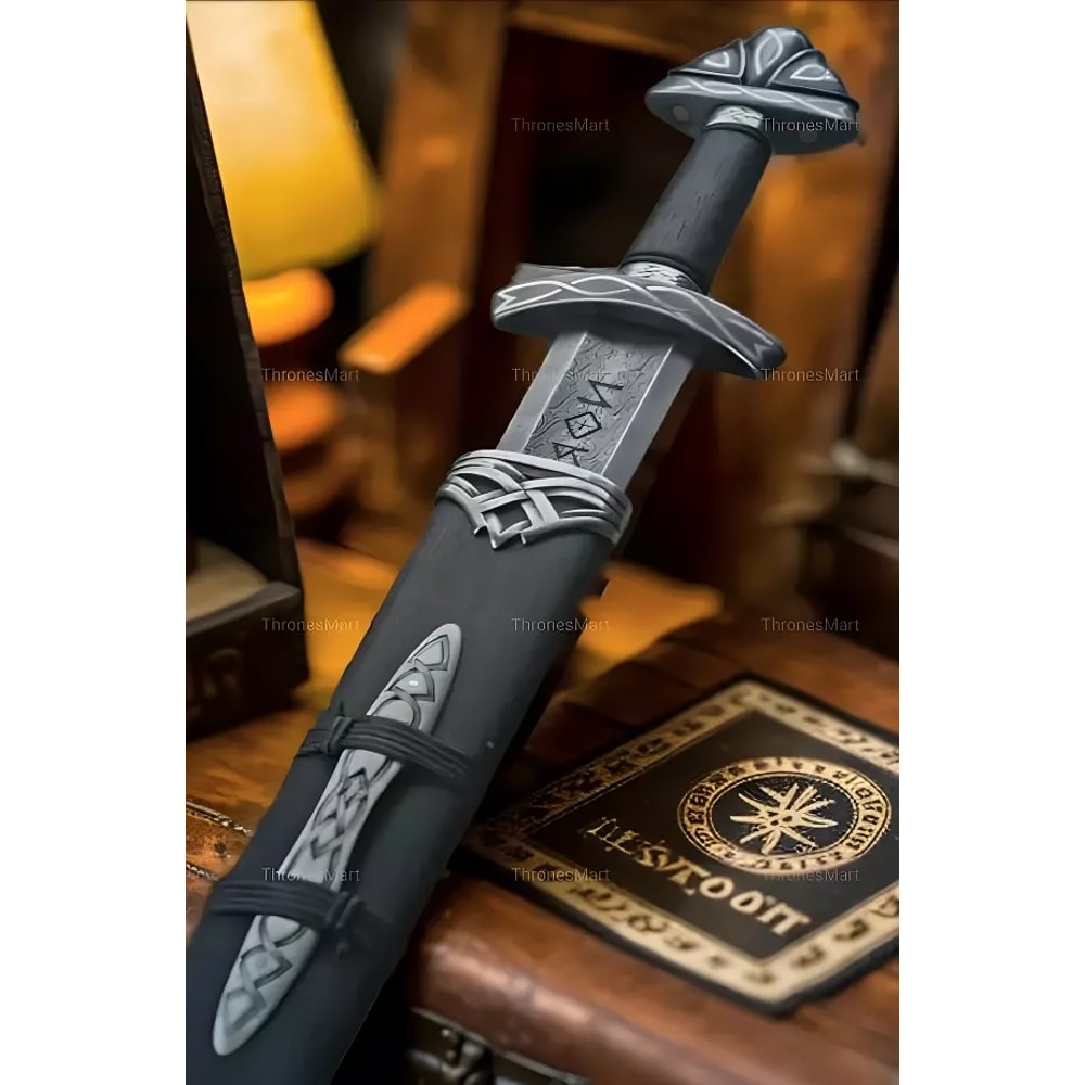 Hand Forged Damascus Steel Viking Battle Ready SwordGifts For Father WScabbard 1
