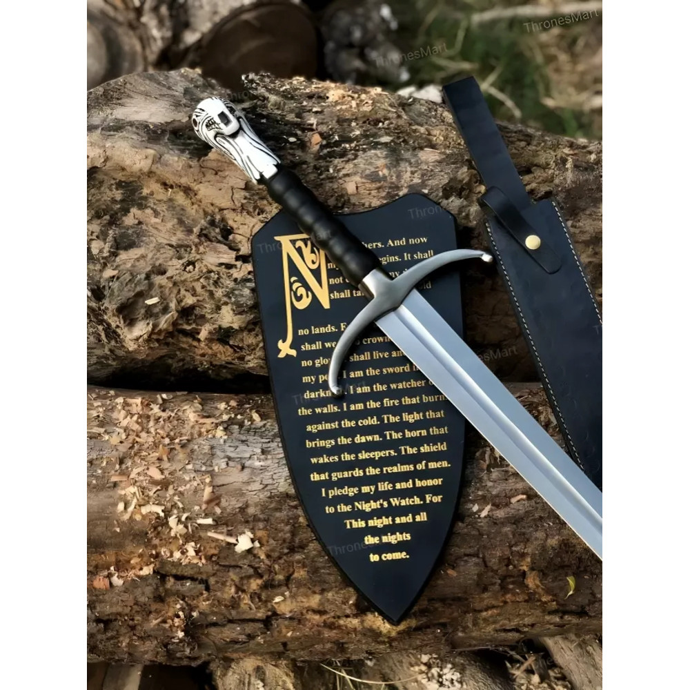 40 Custom Handmade JON SNOW Sword Replica GOT Series With Wall Plaque  Shaeth 3