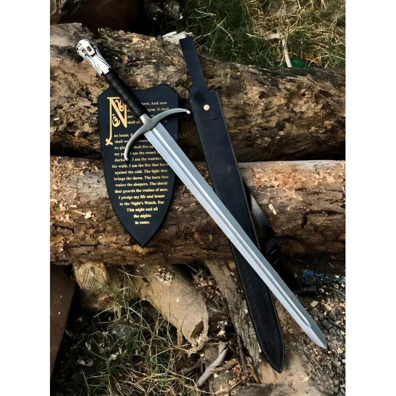 40 Custom Handmade JON SNOW Sword Replica GOT Series With Wall Plaque  Shaeth 2