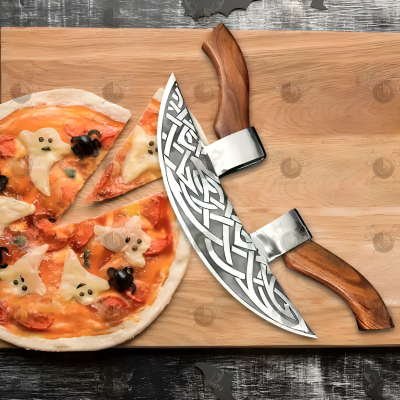 Handmade Viking Pizza Axe Carbon Steel Axe Hatchet Tomahawk Axe With Cover 2