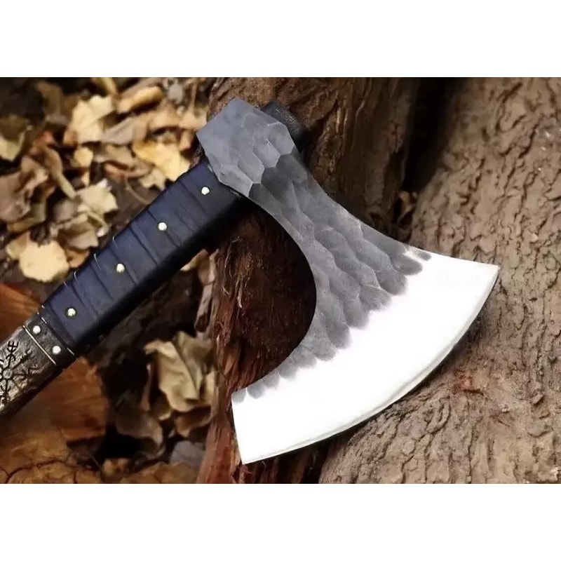 Two Handed Berserker Axe Hand Forged Norse Axe Scandinavian Viking Bearded Axe 4