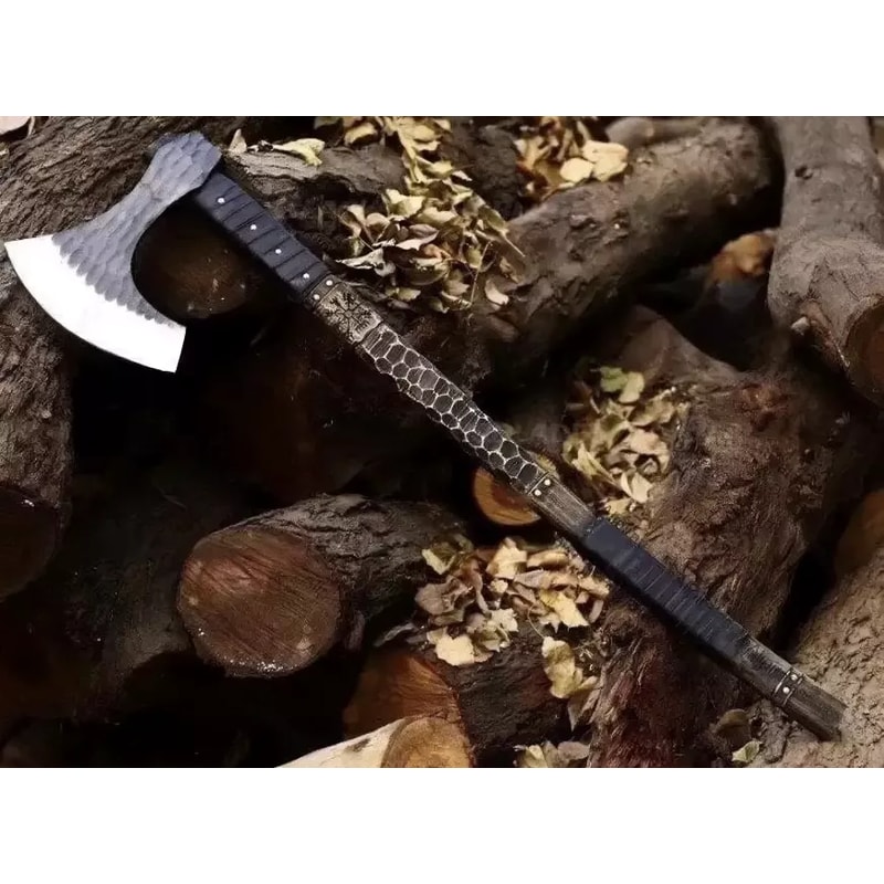 Two Handed Berserker Axe Hand Forged Norse Axe Scandinavian Viking Bearded Axe 1