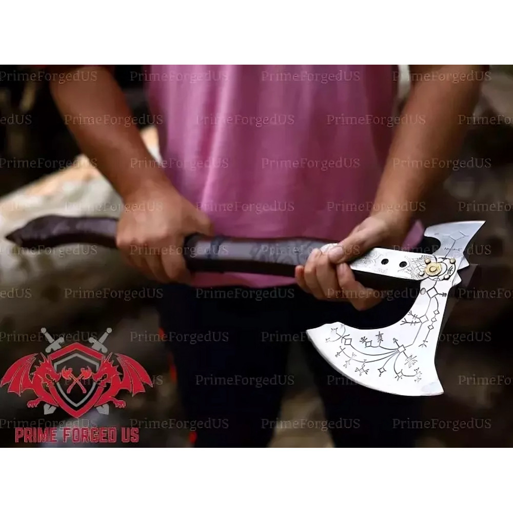 New Edition Leviathan Axe Hand Forged God Of War Axe Kratos Axe With Sheath 2