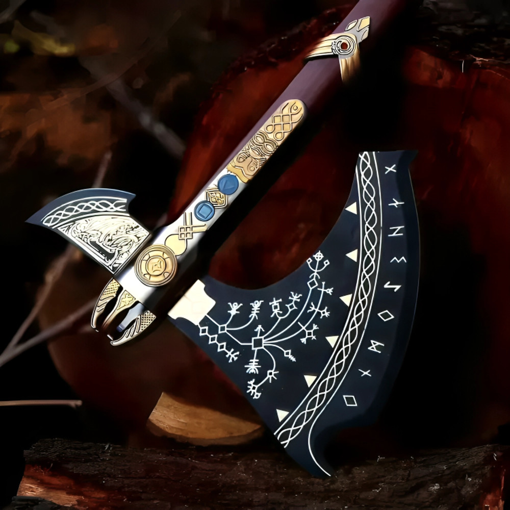 Leviathan Axe Custom God Of War Replica Axe Carbon Steel Viking Axe Kratos Axe 9