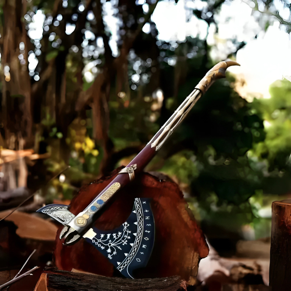 Leviathan Axe Custom God Of War Replica Axe Carbon Steel Viking Axe Kratos Axe 8