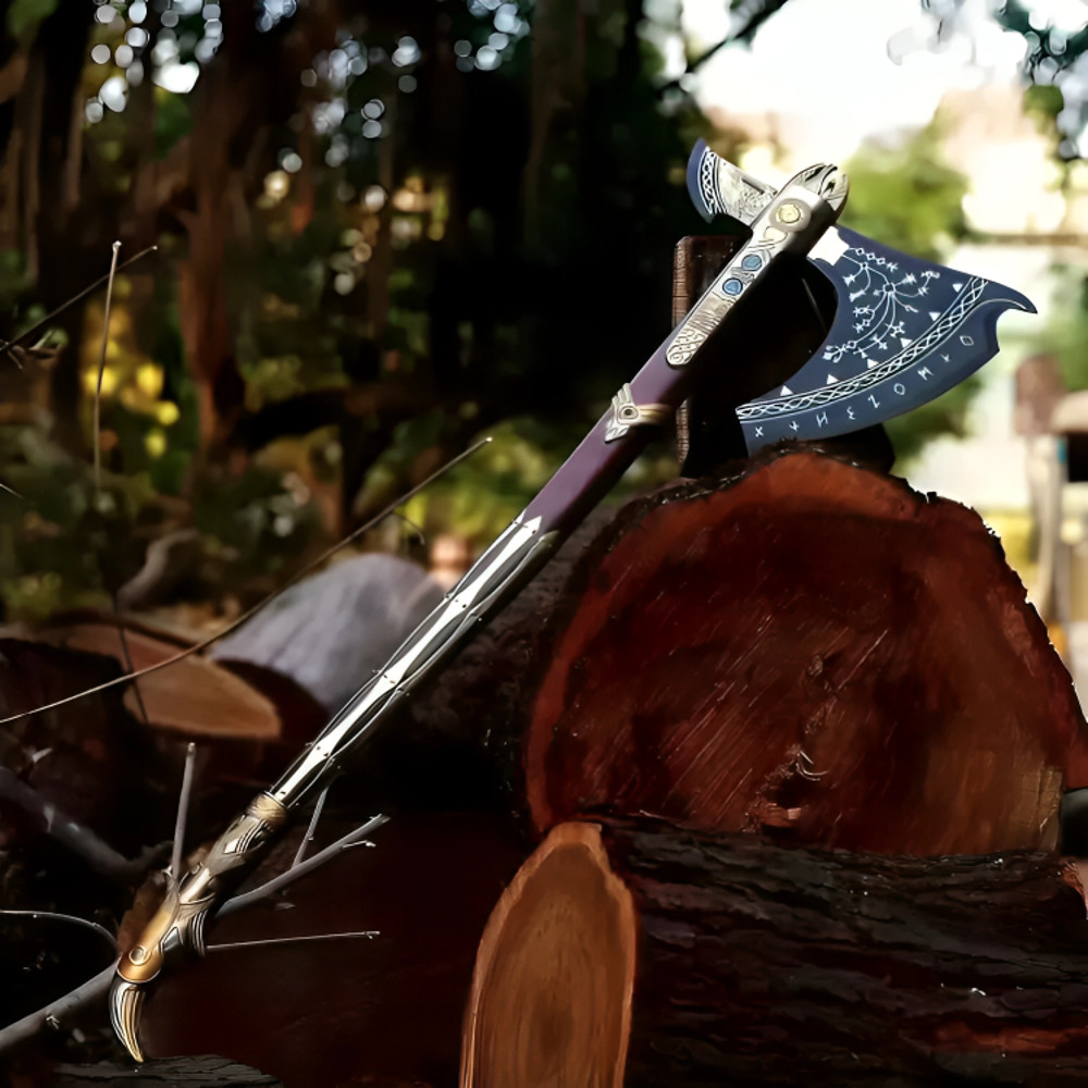 Leviathan Axe Custom God Of War Replica Axe Carbon Steel Viking Axe Kratos Axe 7