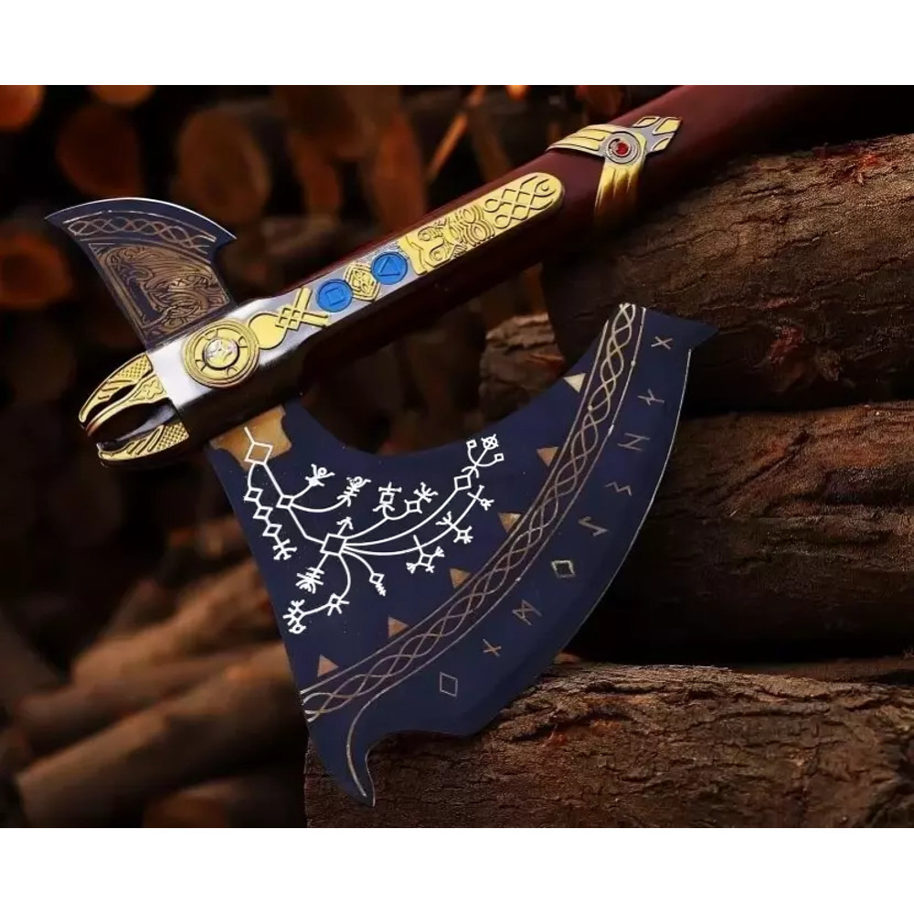 Leviathan Axe Custom God Of War Replica Axe Carbon Steel Viking Axe Kratos Axe 2