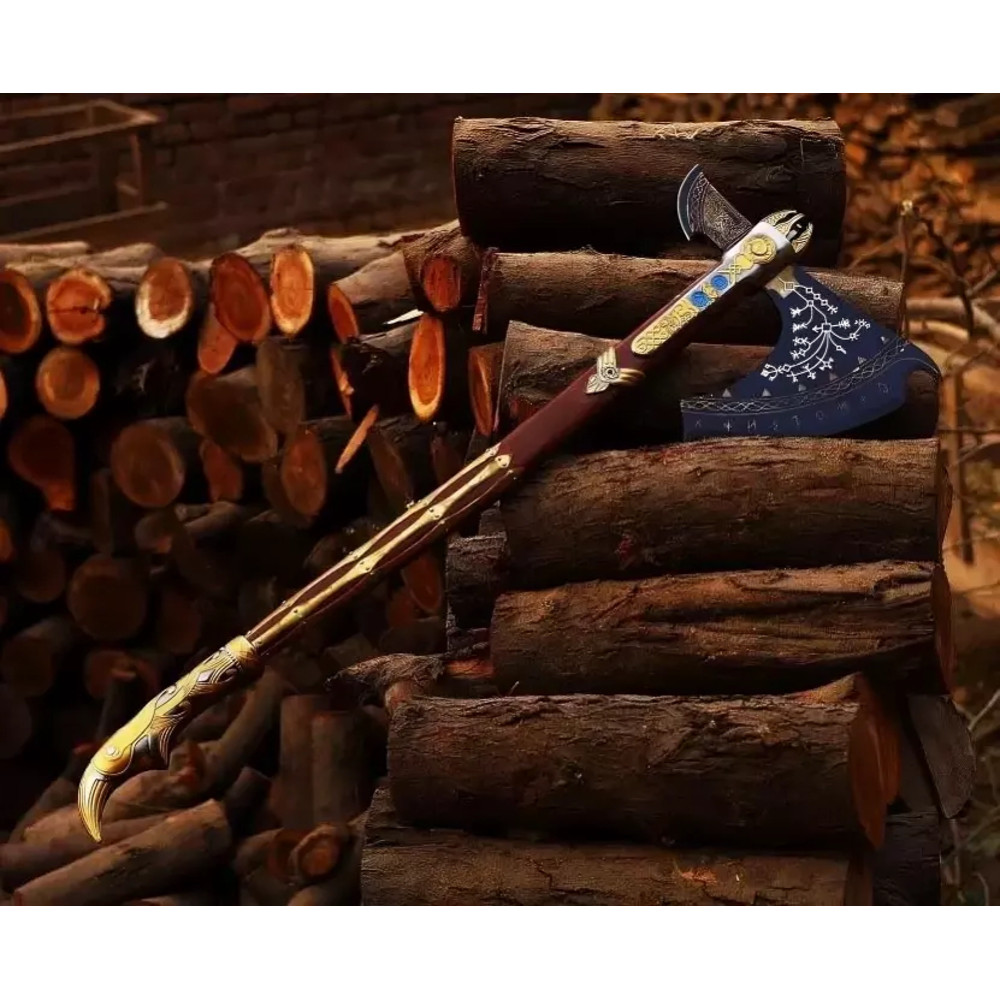 Leviathan Axe Custom God Of War Replica Axe Carbon Steel Viking Axe Kratos Axe 0