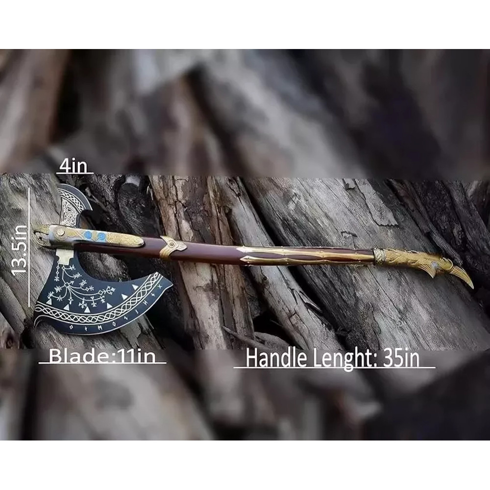 Leviathan Axe Custom God Of War Replica Axe Carbon Steel Viking Axe Kratos Axe 6