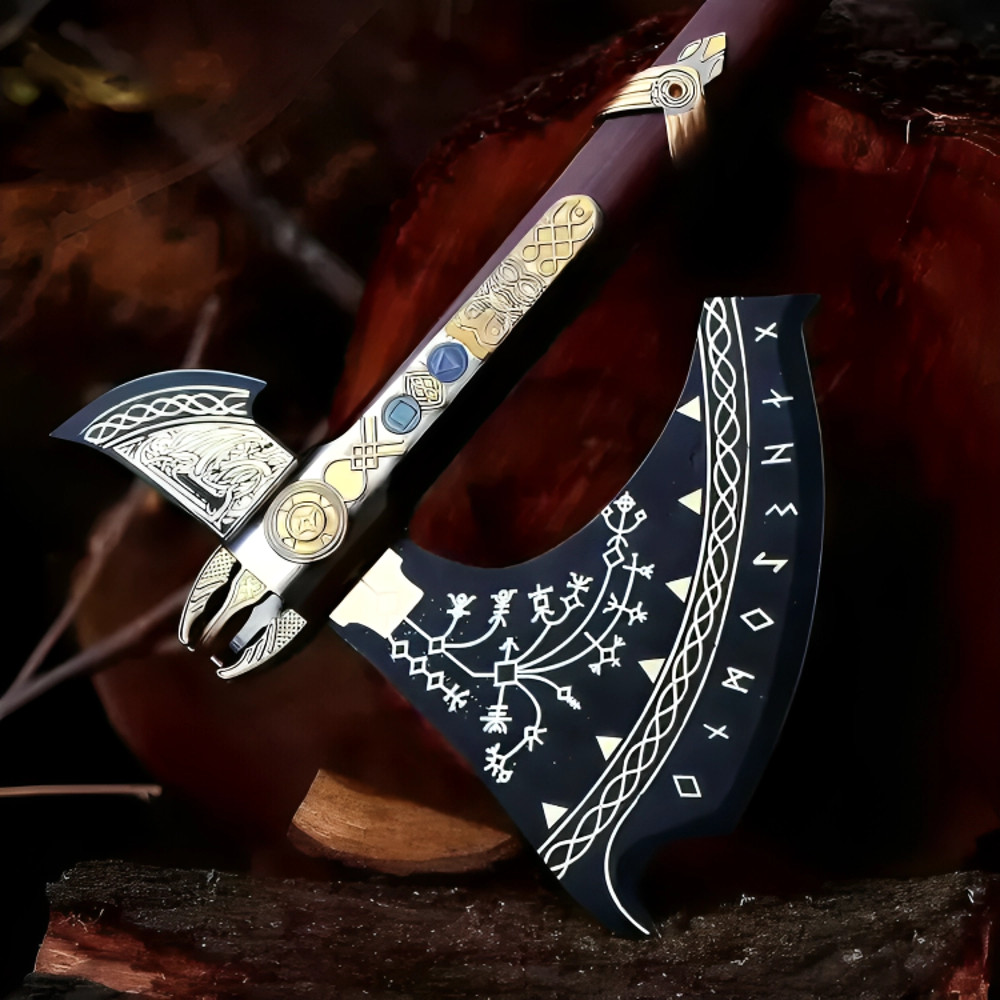 Leviathan Axe Custom God Of War Replica Axe Carbon Steel Viking Axe Kratos Axe 5