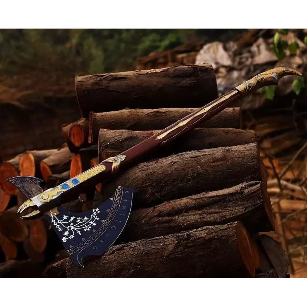 Leviathan Axe Custom God Of War Replica Axe Carbon Steel Viking Axe Kratos Axe 4