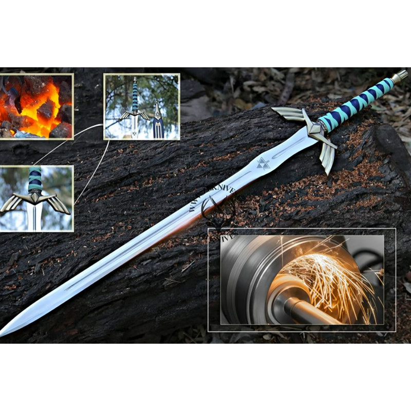 CUSTOM Hand Forged Stainless Steel The LEGEND Of ZELDA Full Tang Skyward Links Master Sword With Sc 4