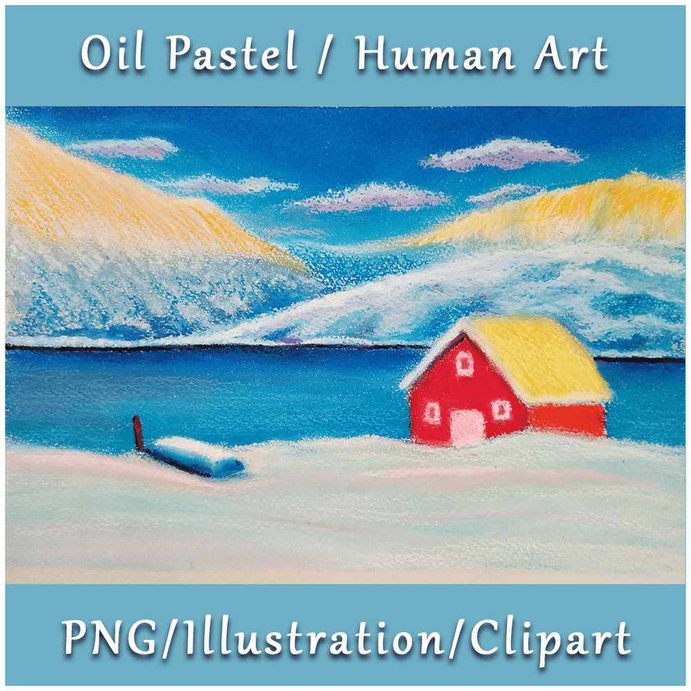 Oil Pastel Painting PNG Norwegian Landscape 0