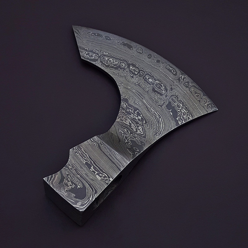 Custom Handmade Beautiful Hunting Axe Damascus STeel Blade 0