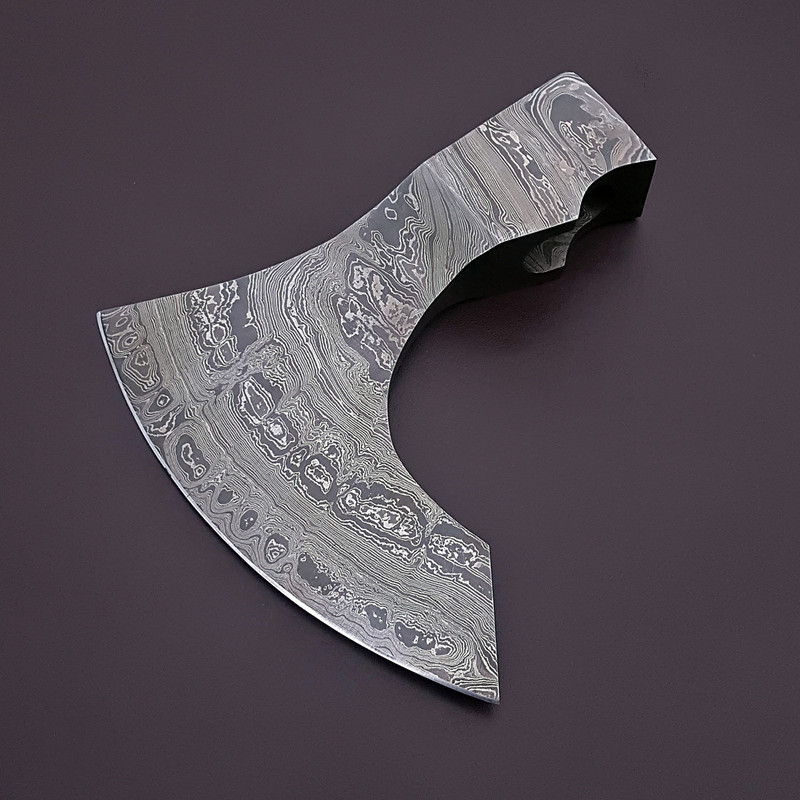 Custom Handmade Beautiful Hunting Axe Damascus STeel Blade 2