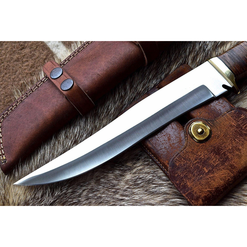 Custom Handmade Premium D2 Tool Steel Hunting Bowie Knife Leather Sheath gift For Him 1
