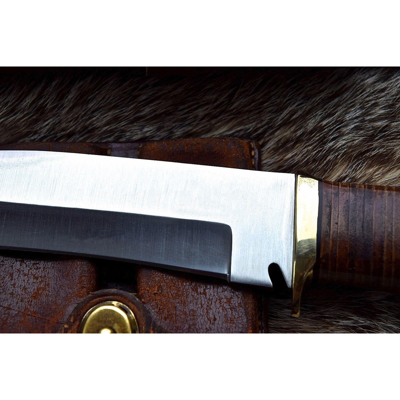 Custom Handmade Premium D2 Tool Steel Hunting Bowie Knife Leather Sheath gift For Him 2